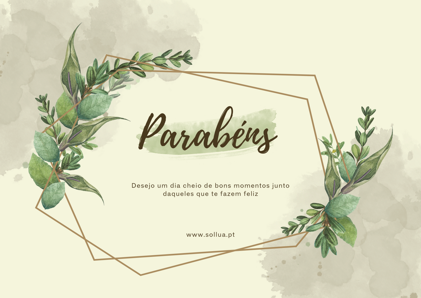 Cartão Parabéns (tons verde)